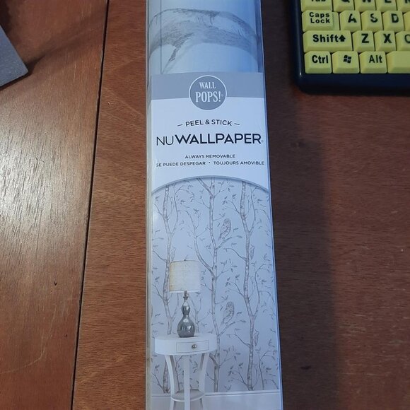 NuWallpaper by Brewster NU1412 Grey Woods Peel & Stick Wallpaper Roll 20.5”x18’ - Picture 1 of 4